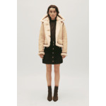 Veste peau lainée beige