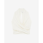 Top Drapé En Crêpe De Satin Colombe