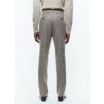 Pantalon ajusté en laine à chevrons