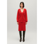 Cardigan jacquard rouge