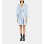 Robe Courte Lilas Python Jacquard Avec Drapé Femme