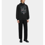 Sweatshirt À Capuche Noir Avec Sérigrahie Chaos Eagle Homme