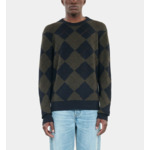 Pull À Losanges Noir Et Kaki Homme