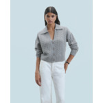 Pull Cardigan à Cotes