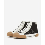 Baskets Montantes En Canvas Avec Empiecements Cuir