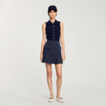 Jupe courte plissée à rayures