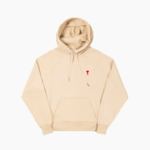 Ami Paris Hoodie Ami de Coeur Rouge Beige