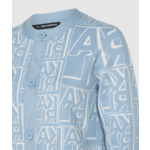 JACQUARD BLOCK LOGO CARDIGAN