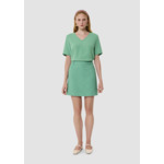 Jupe tailleur Janice-verte en tissus flammé