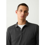 Polo à manches longues en piqué extensible