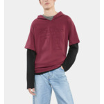 T-Shirt Manches Longues À Capuche Bordeaux Homme