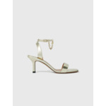 Sandales en cuir métallisé doré