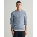 Pull ras du cou en coton piqué