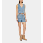Gilet Bleu En Denim Femme