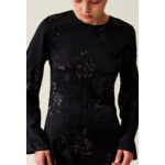 Robe courte noire sequins brodés