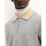 Pull Col Polo Bicolore Zippé