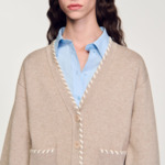 Cardigan à liseré contrasté