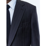 Costume ajusté en laine à rayures