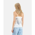 Caraco À Sequins Et Dentelle Argenté Femme