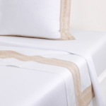 Yves Delorme - Drap plat en satin blanc, Joyau