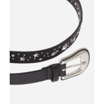 Ceinture En Cuir Noir Avec Étoiles