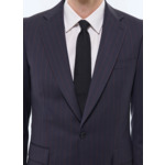 Costume ajusté en twill de laine rayé