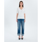 Pull manches courtes écru