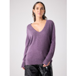 Pull col V CACHEMIRE LEOPOLDINE AMETHYSTE
