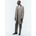 Manteau en drap de laine à chevrons