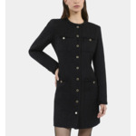 Robe Courte En Tweed Noir Femme