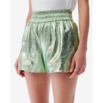 Short Taille Haute En Cuir Lamé Sultan