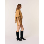 Manteau court à franges en nubuck