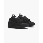 Lanvin Leather Curb Sneaker Strass Black