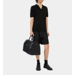 Polo Noir En Maille Ajourée Homme