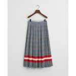 Check Print Pleated Skirt
