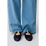 Ballerines cuir cœur doré