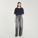 T-shirt court orné de perles