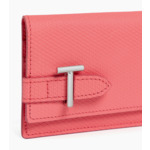 Porte cartes à rabat Emilie en cuir signature T