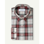 Chemise Anatole en voile à carreaux rouges