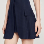 Robe courte tailleur plissée