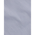 Chemise col italien en popeline rayée bleu