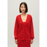 Cardigan jacquard rouge