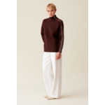 Pull col montant zippé marron