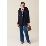 Manteau court capuche bleu marine