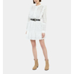 Robe Courte Blanche En Broderie Anglaise Femme