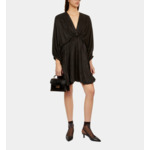 Robe Courte Noire Python Jacquard Avec Drapé Femme