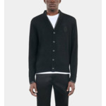 Cardigan En Laine Merinos Noire Homme