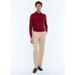 Polo à manches longues en laine mérinos