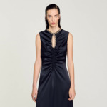 Robe longue en satin