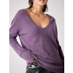 Pull col V CACHEMIRE LEOPOLDINE AMETHYSTE